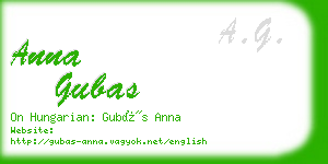 anna gubas business card